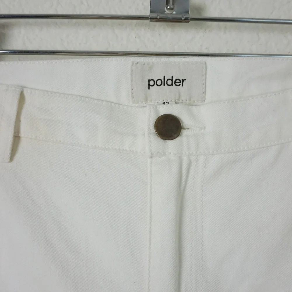 Polder‎ St. Ct white high rise wide leg pants